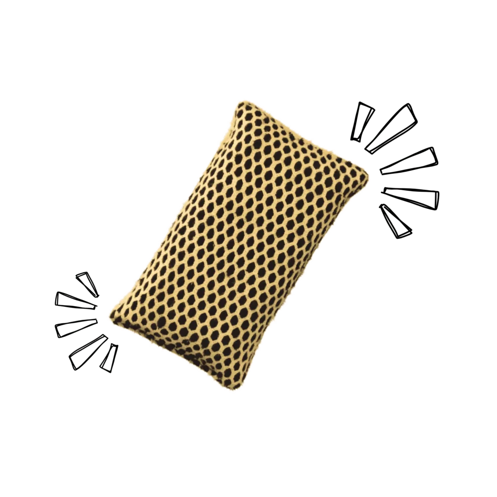éponge lavable jaune et noire.