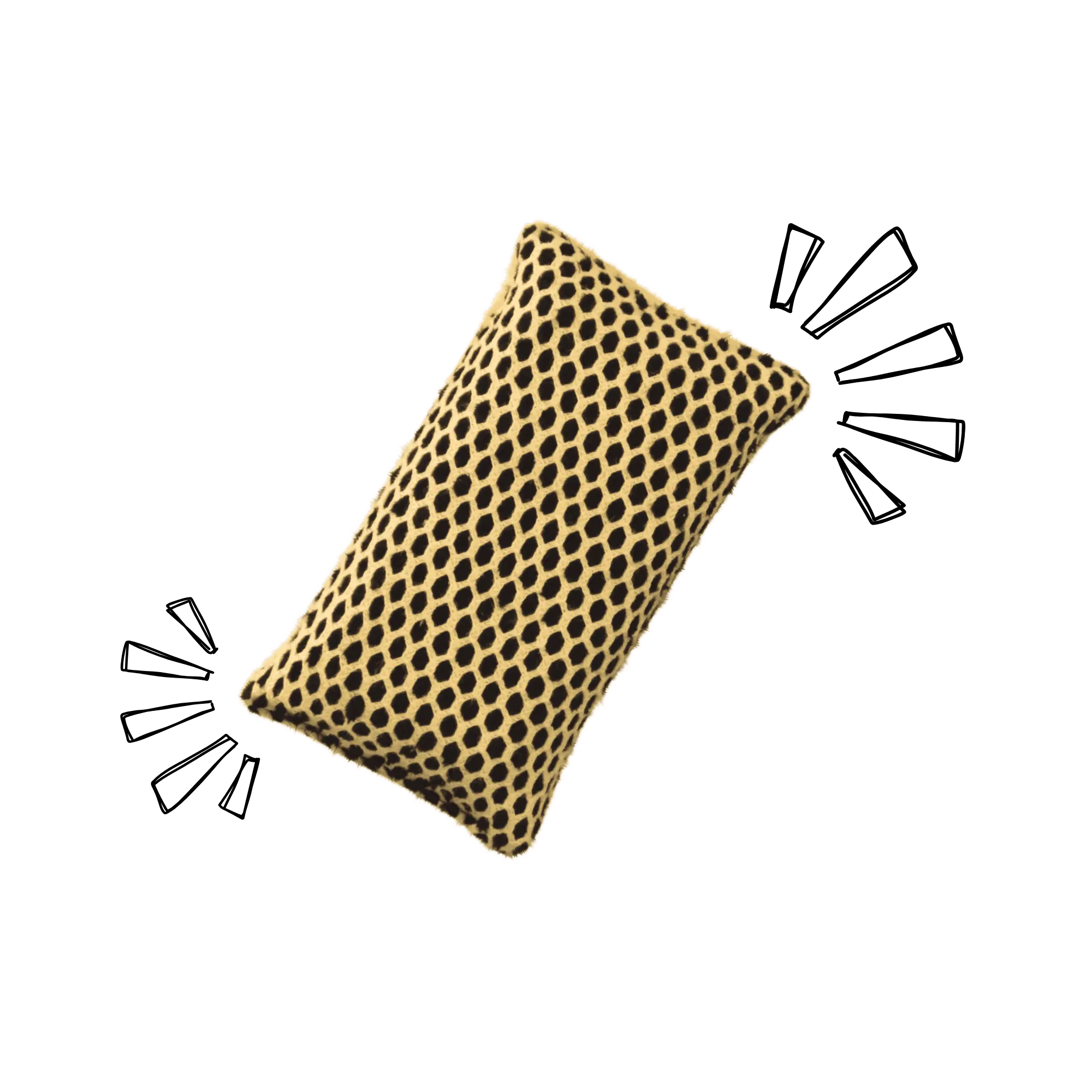 éponge lavable jaune et noire.