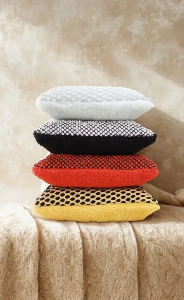 Pack de 4 éponges de 4 coloris différents.