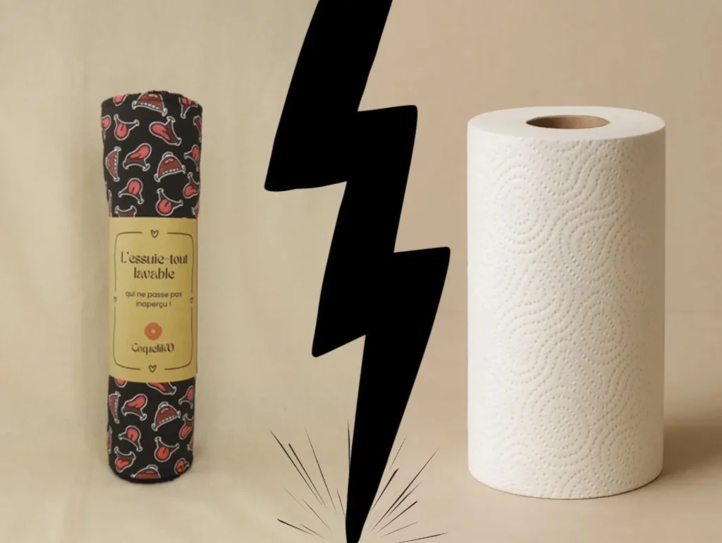Battle entre essuie-tout lavable et essuie-tout jetable.