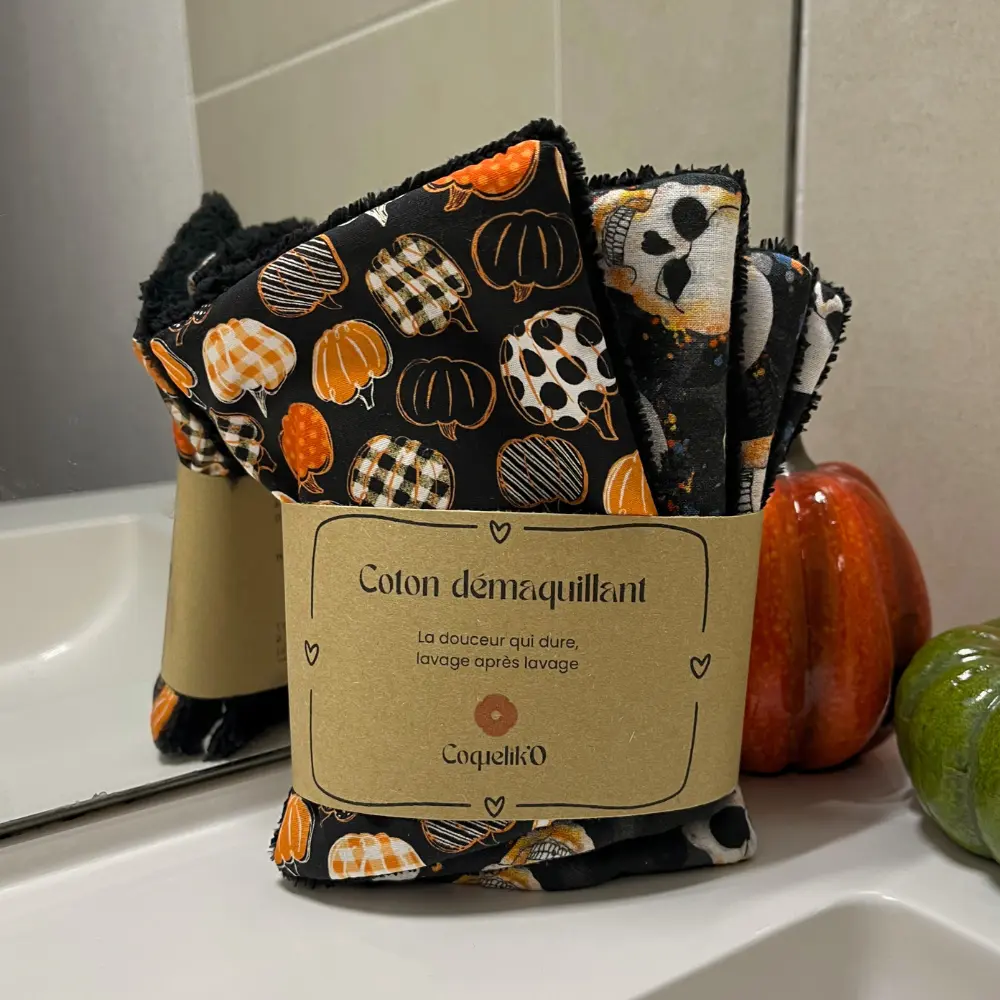 lot de 4 cotons démaquillants halloween